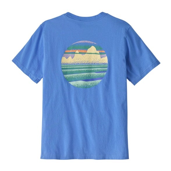Front view of Skyline Adventure Organic Cotton T-Shirt for Kids in vibrant colors.