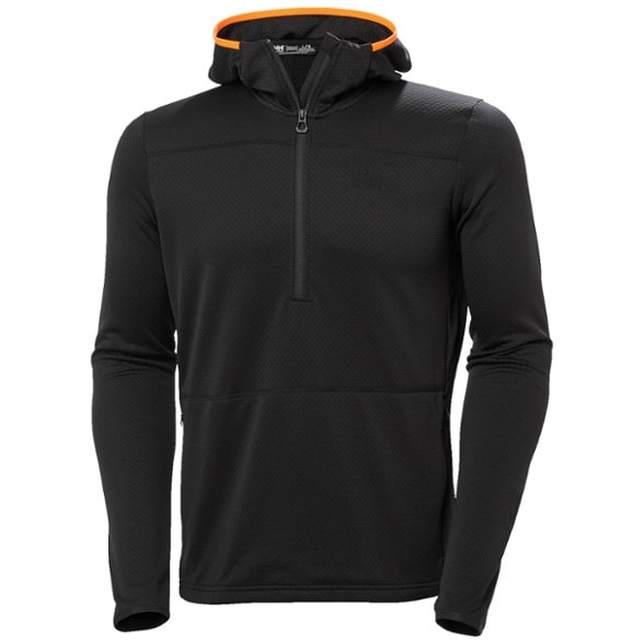 Front view of eco-friendly men's mid layer jacket for skiing.