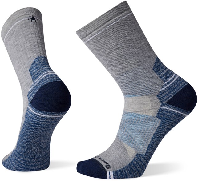 Side view of Ultimate Performance Men's Hiking Crew Socks showcasing the cushioning and fit.