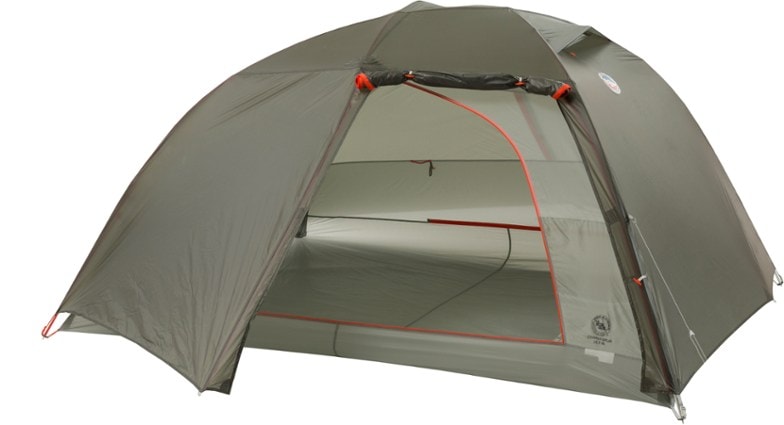 Big Agnes Copper Spur UL3 XL tent with spacious interior and gear pockets.