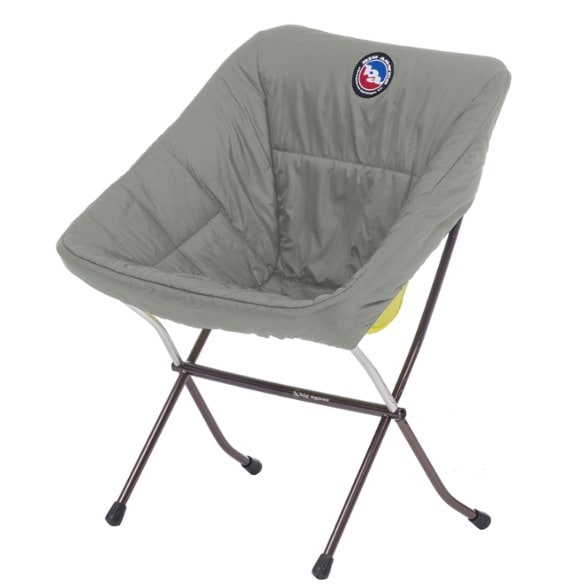 Close-up of the Mica Basin ThermalFit Camp Chair Cover secured over chair, showing tight fit and plush fabric