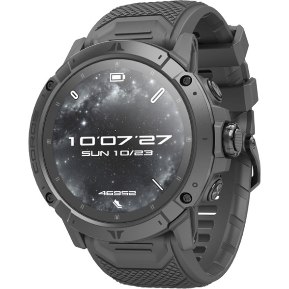 COROS VERTIX 2S adventure watch on a mountain trail, showcasing its rugged design and GPS features.