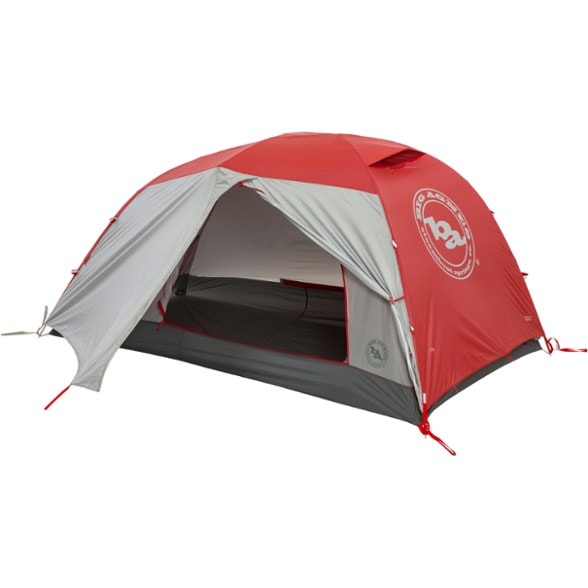 Big Agnes Copper Spur HV3 Expedition Tent pitched in snowy terrain, demonstrating its weather resistance.