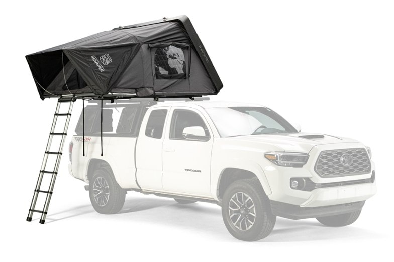 Skycamp 3.0 roof top tent setup on SUV with expansive windows and high-density mattress visible