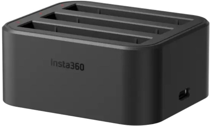Front view of the Insta360 X3 QuickCharge Hub showing charging ports