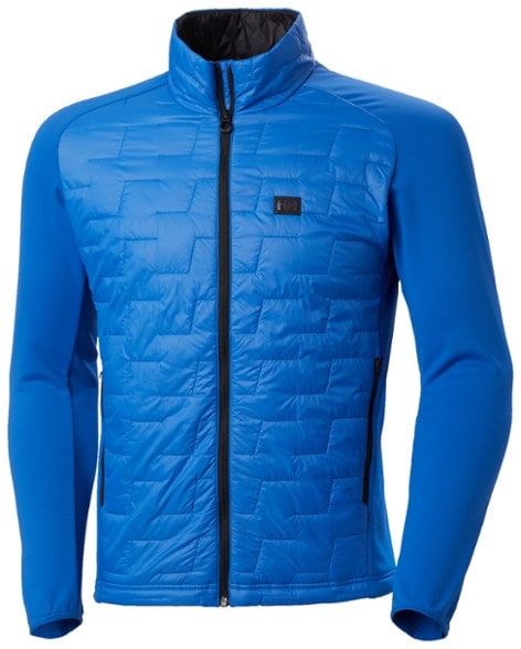 Front angle view of men's winter jacket worn during mountain hike with LIFALOFT insulation