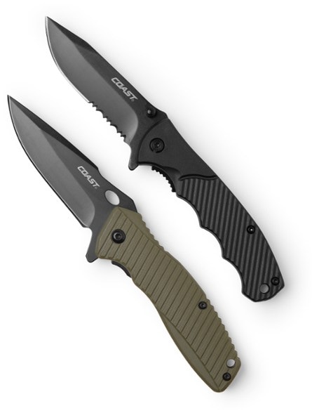 Coast LX282 pocket knife showcasing the fine-edge blade design, perfect for camping tasks.