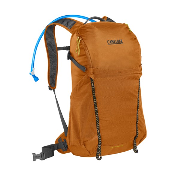 CamelBak Rim Runner X22 hydration pack side view, showcasing pockets