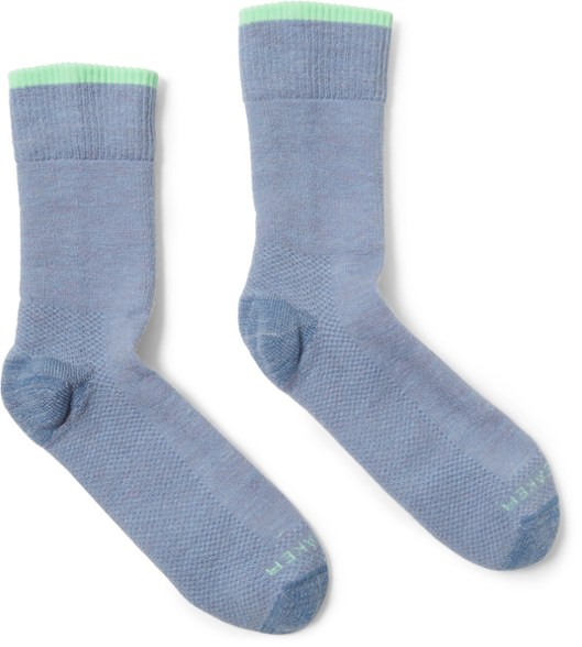 Close-up of women's hiking socks showing medium cushioning and merino wool texture.