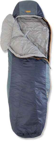 NEMO Tempo 20 Men's Synthetic Sleeping Bag showcasing its Spoon shape design for side sleepers.
