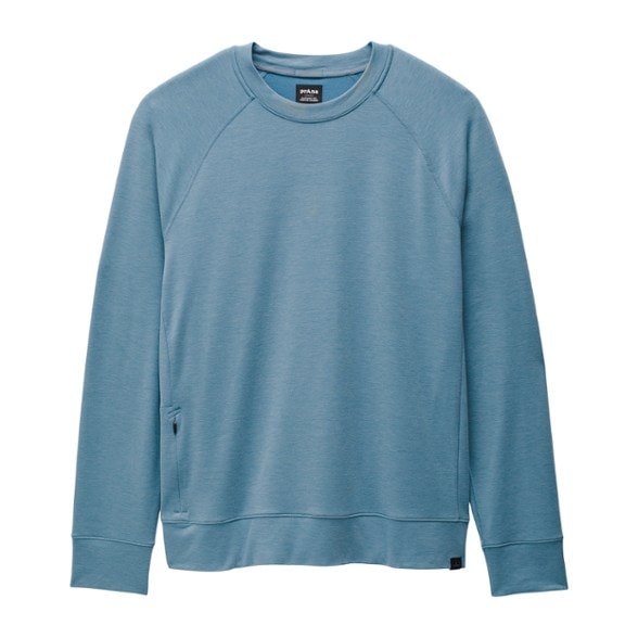 Front view of men's crew shirt showing its clean crew neck and tubular hem