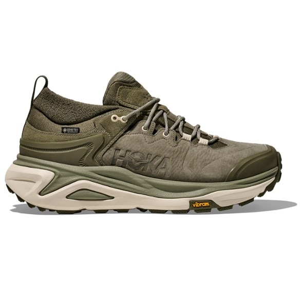 Side view of Kaha 3 Low GTX men’s hiking shoes showcasing waterproof leather and GORE-TEX fabric.