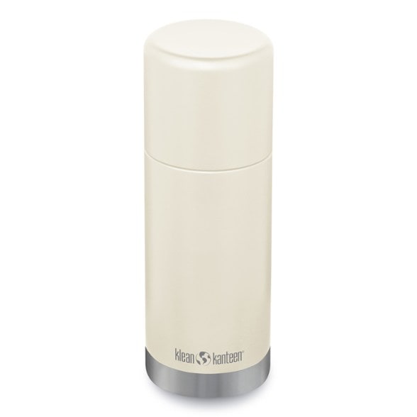 Klean Kanteen 33 oz insulated vacuum bottle showcasing its sleek design and 360° pour-through lid.