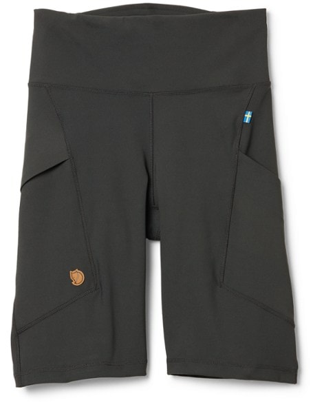 EcoFlex women's hiking shorts in action on a sunny trail, showcasing the moisture-wicking fabric.