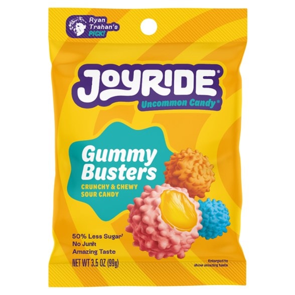 Chewy sour candy explosion in pink lemonade and blue raspberry flavors, offering a low-sugar option.