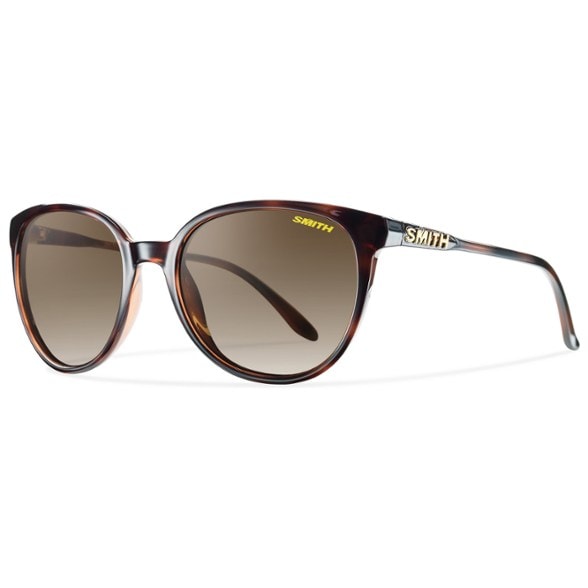 Front view of Smith Cheetah cat-eye sunglasses showing gold-tinted polarized lenses