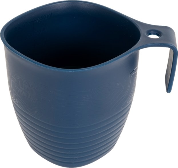 Close-up of the eco-friendly camping mug showing the ergonomic handle.