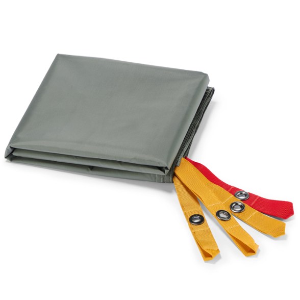 Top view of Stormshield Footprint 2P laid flat beneath a tent, showing full coverage for tent protection