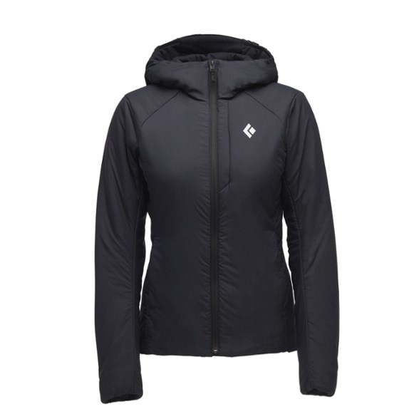 Elevate Women's Insulated Stretch Hoodie from the front, showcasing the sleek design and color.