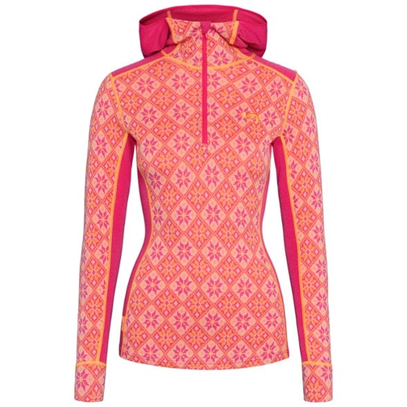 Kari Traa Rose thermal hoodie front view, highlighting its Nordic design and slim fit.