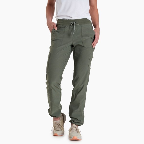 Close-up of Adventure Ready women's hiking pants showcasing the brushed face fabric.