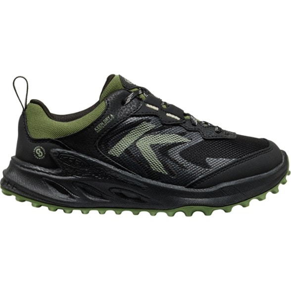Zionic NXT Kids Waterproof Hiking Sneakers from the side, highlighting the breathable mesh and bungee lace system.