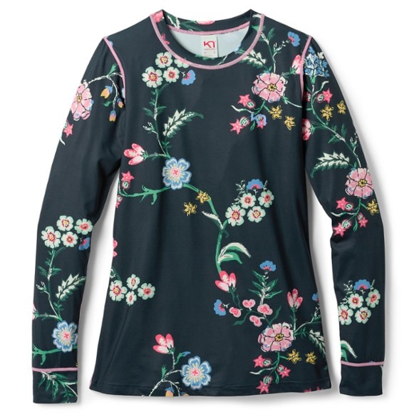 Front view of the Kari Traa Fryd women's base layer top, showcasing its soft fabric and stylish design.