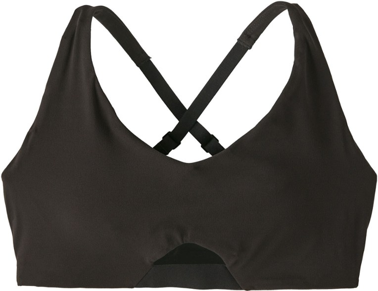 Front view of Maipo EcoLite low-impact sports bra showcasing breathable fabric and adjustable straps