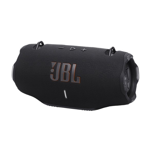 Side view of Xtreme 4 Pro waterproof Bluetooth speaker showcasing durable rugged design and portable handle