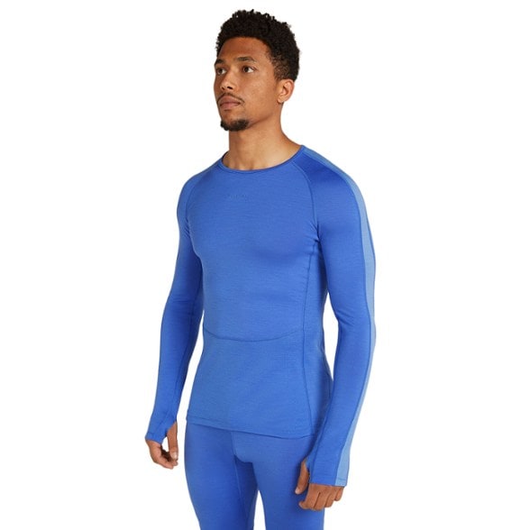 Icebreaker men's thermal top showcasing the ZoneKnit technology for cold training.