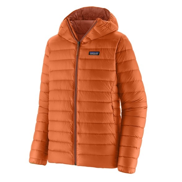 Patagonia Men's Down Sweater Hoody in grey color, perfect for outdoor adventures.
