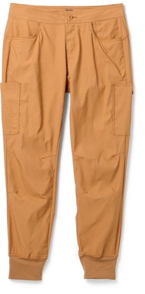 Front view of women's prAna Halle II joggers, showcasing their fit and pocket details.