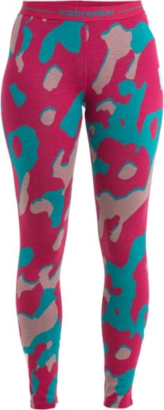 Side view of women's merino wool thermal leggings, showcasing their fit and design.