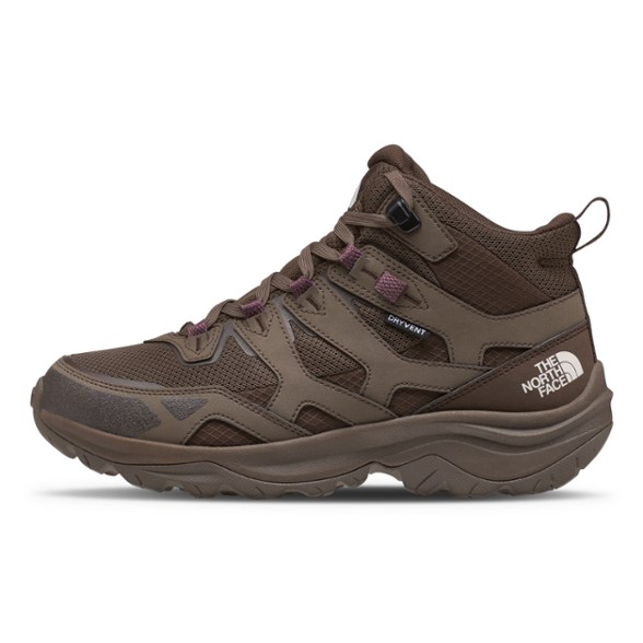 Side view of TrailPro Mid waterproof hiking boots for women showing mixed-material uppers and lace-up design