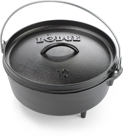 Lodge Deep Dutch Oven showcasing the heirloom finish and lid, perfect for stews.
