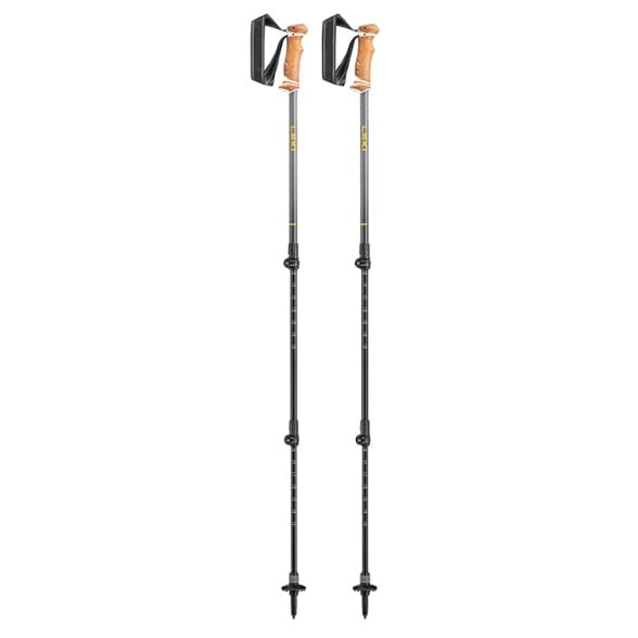 Lhasa AS Women's Trekking Poles displayed on rocky terrain, highlighting their lightweight design.