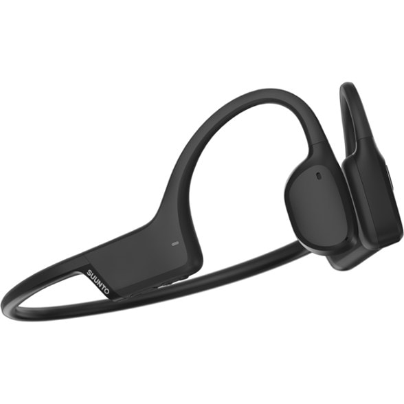 Suunto Sonic headphones showcasing open-ear design during a run, emphasizing comfort and sound quality.