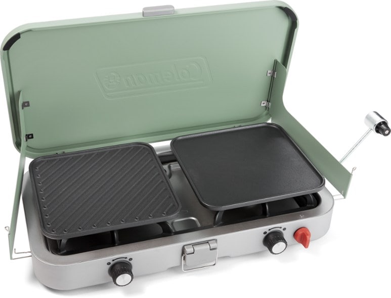 Cascade Adventure Camp Stove with grill and griddle accessories