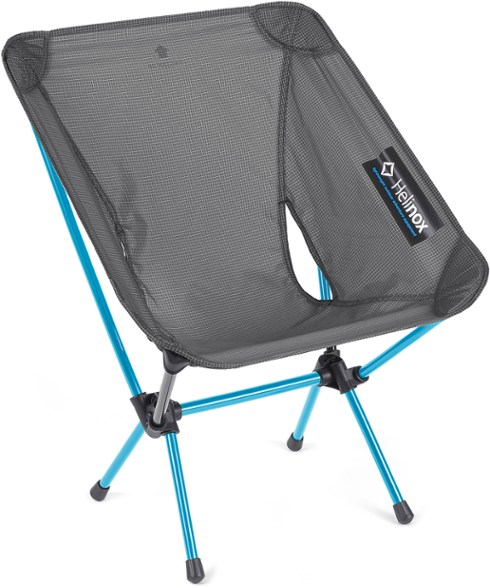 Helinox Chair Zero L in use at a campsite, showcasing its lightweight design.