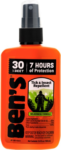Outdoor Shield mosquito repellent spray bottle outdoors