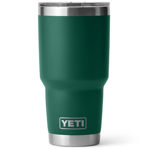 YETI Rambler 30 oz tumbler in use outdoors, showcasing its spill-proof MagSlider lid.