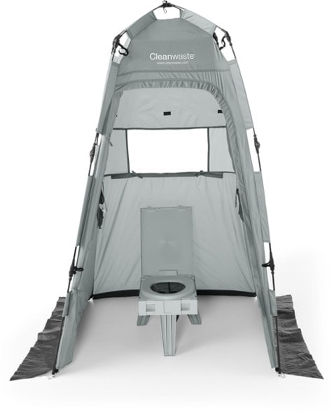 Go Anywhere portable toilet folded compactly for backpacking
