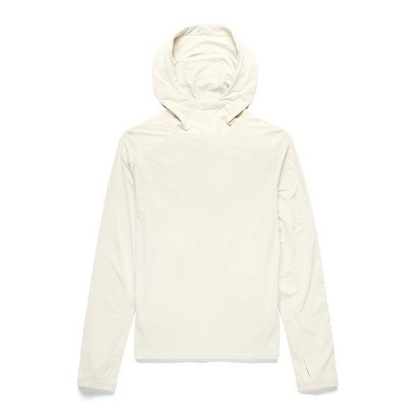 Women's sun hoodie in light fabric showing airflow details.