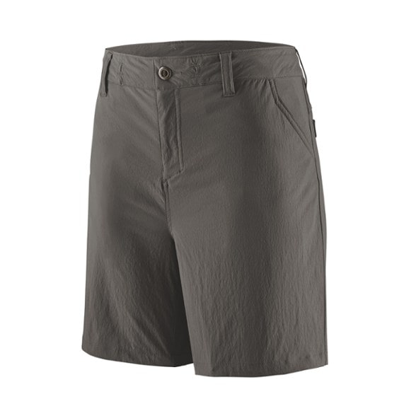 Side view of Patagonia Quandary women's hiking shorts showcasing fit and style.
