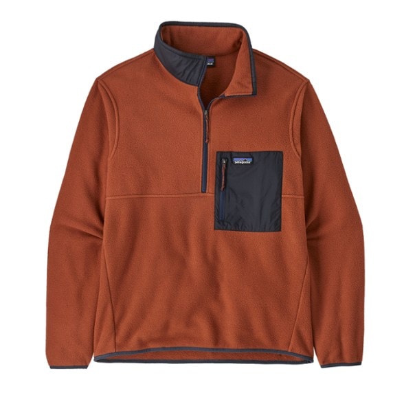 Patagonia Microdini Half-Zip Pullover showcasing the zip-through collar and soft fabric texture.