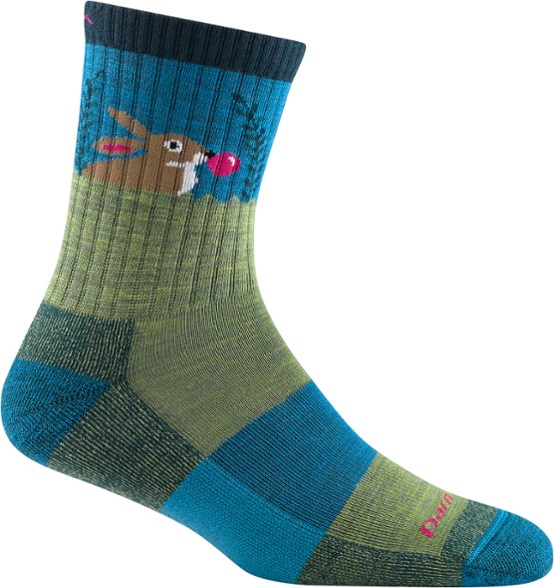 Bubble Bunny Jr. hiking socks showing fine-gauge knitting and merino wool construction.