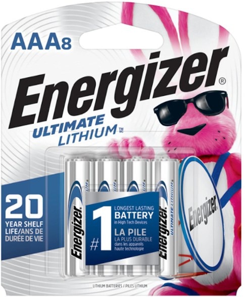 Energizer Ultimate Lithium AAA Batteries 8 pack with temperature rating