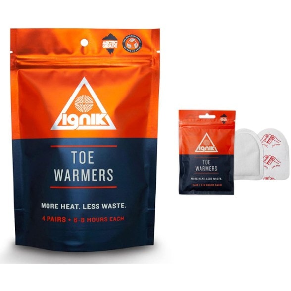Close-up of Ignik Toe Warmers showing the resealable AirBarrier pouch.