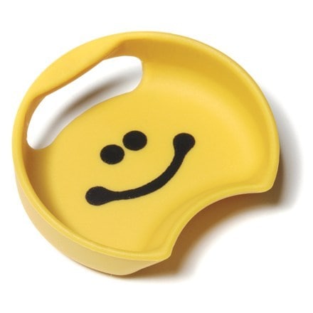 Close-up of SplashGuard Pro silicone wide mouth bottle insert showing flexible design and drinking aperture
