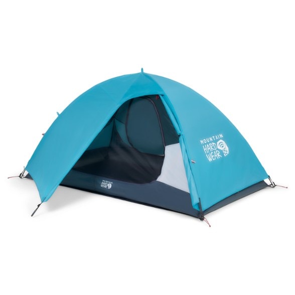 Front view of Meridian 2-Person Tent showcasing its spacious interior and large doors.